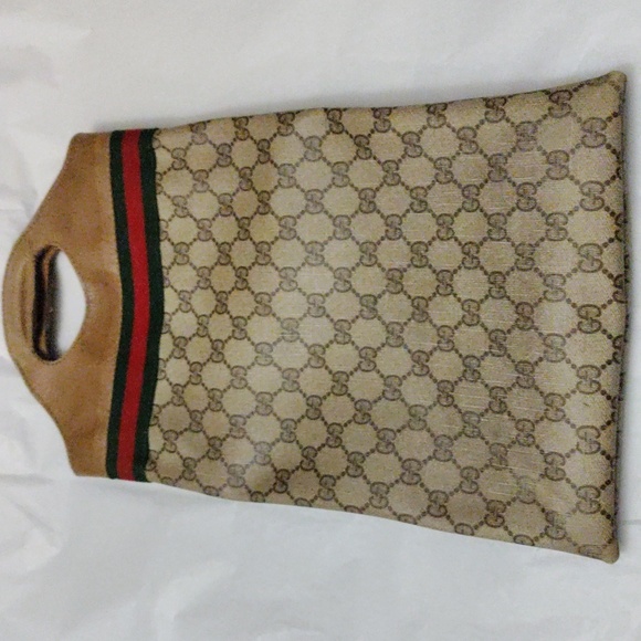 GUCCI "GG" Web 80's "Sherry Line" Hand Bag - Picture 9 of 10